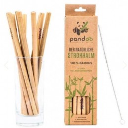 Pajitas Bambú Rectas Set 12...